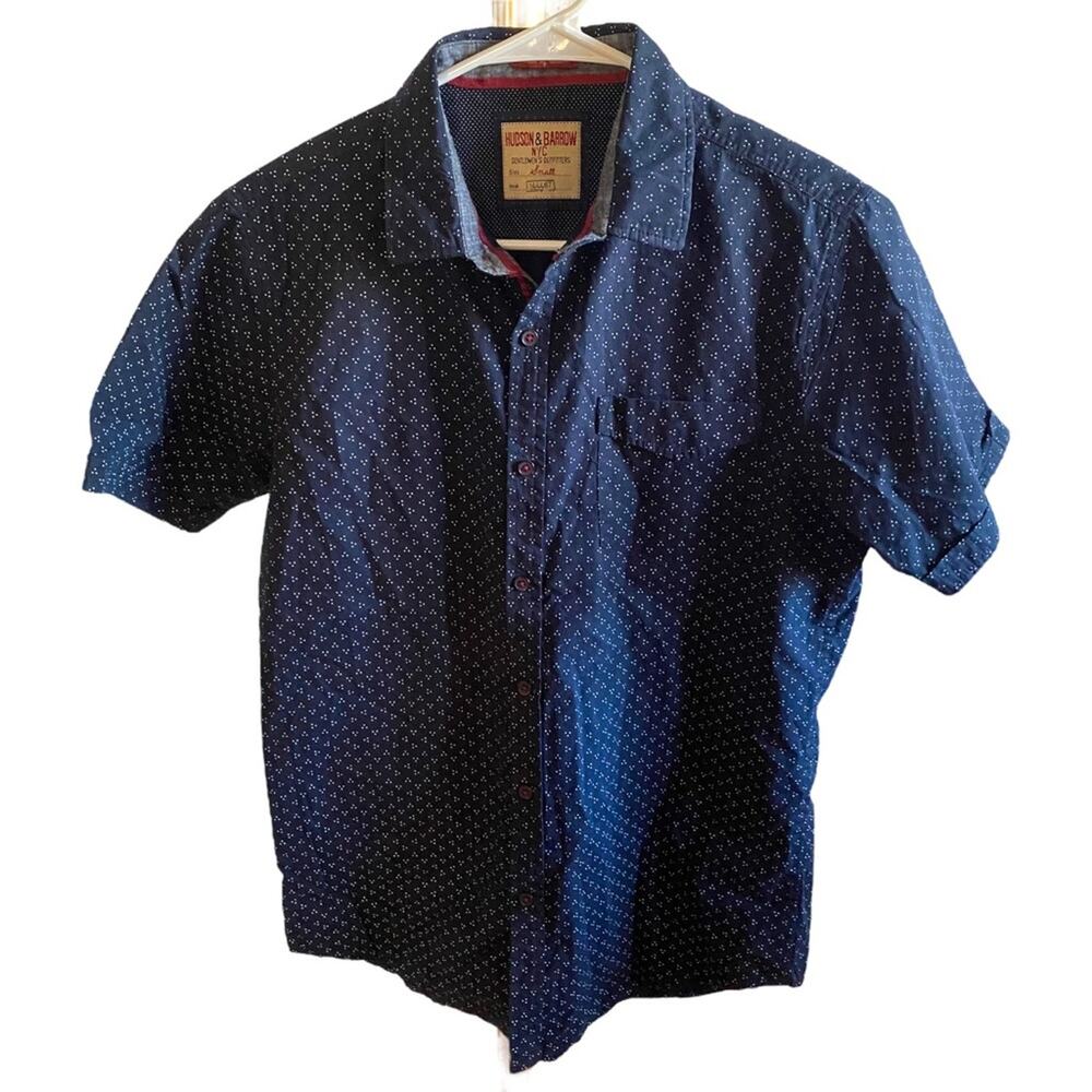 Men's Hudson and Barrow short sleeved button down small print S